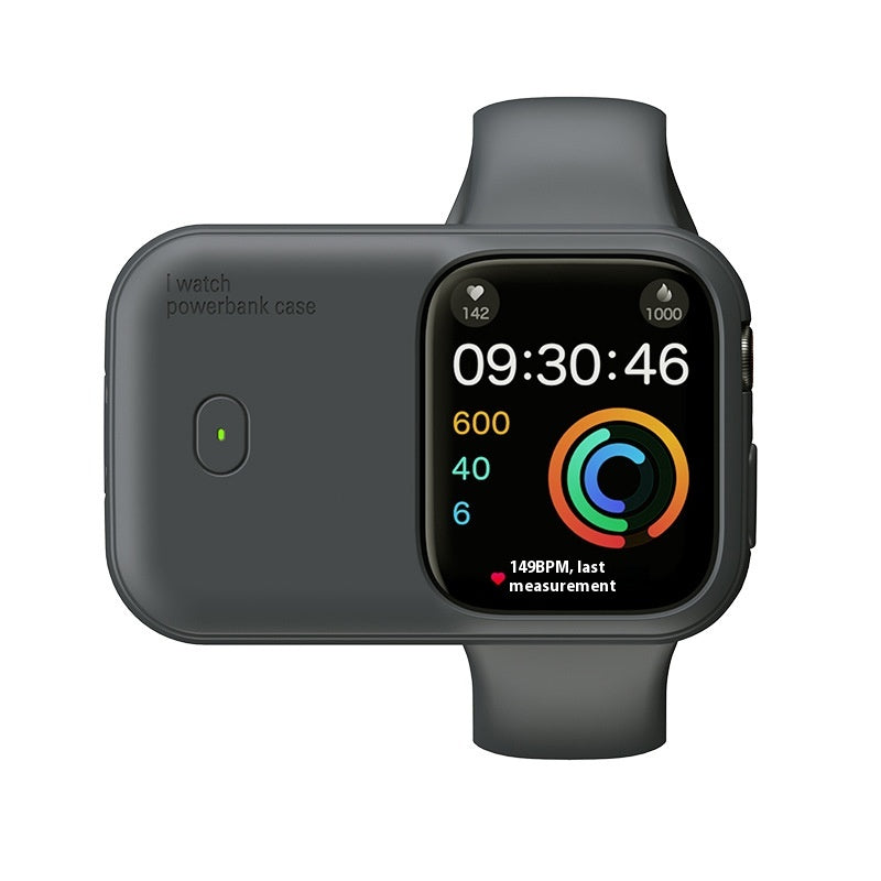 1200mAh Apple Watch Portable Wireless Charging Case With Silicone Cover