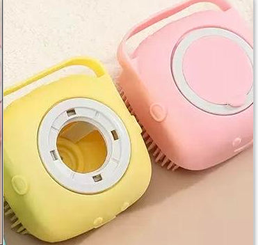 Silicone Dog Bath Massage Gloves With Shampoo Dispenser