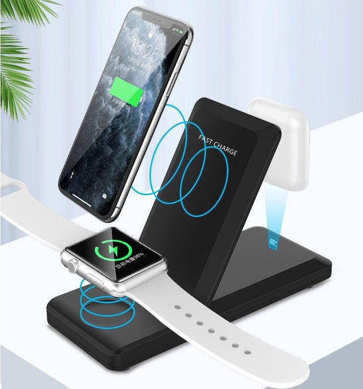 Foldable Three?in?One Wireless Charger For Phone, Watch, Earbuds