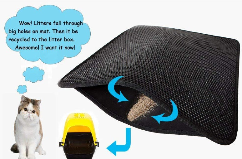 Waterproof Double Layer Cat Litter Mat For Easy Cleaning