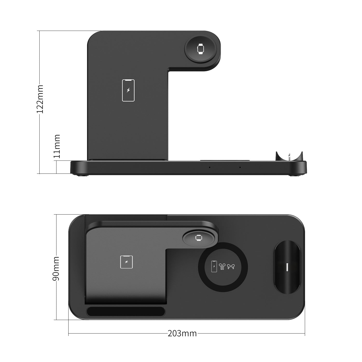 Three?in?One Type?C Wireless Charger For Phones and Smartwatches