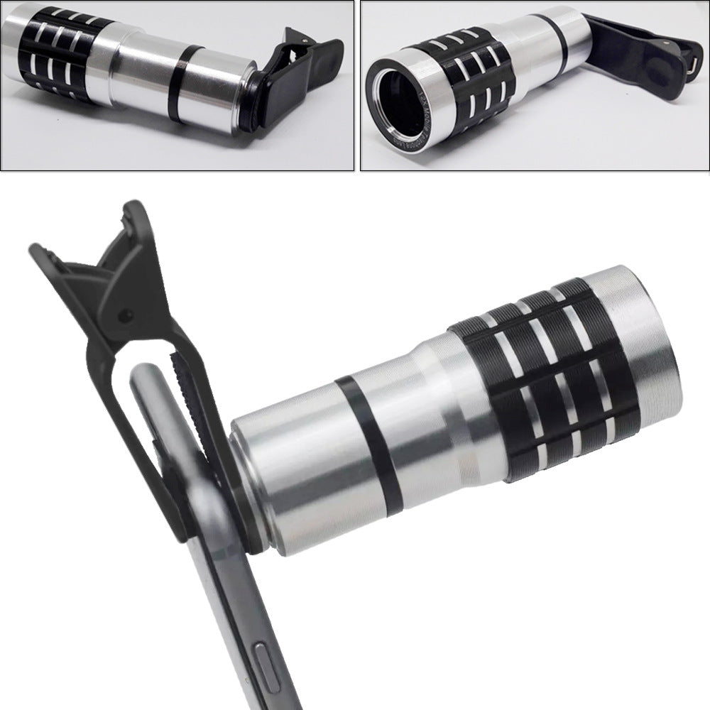 12X HD Mobile Telephoto Lens With Universal Clip For Outdoor Shooting