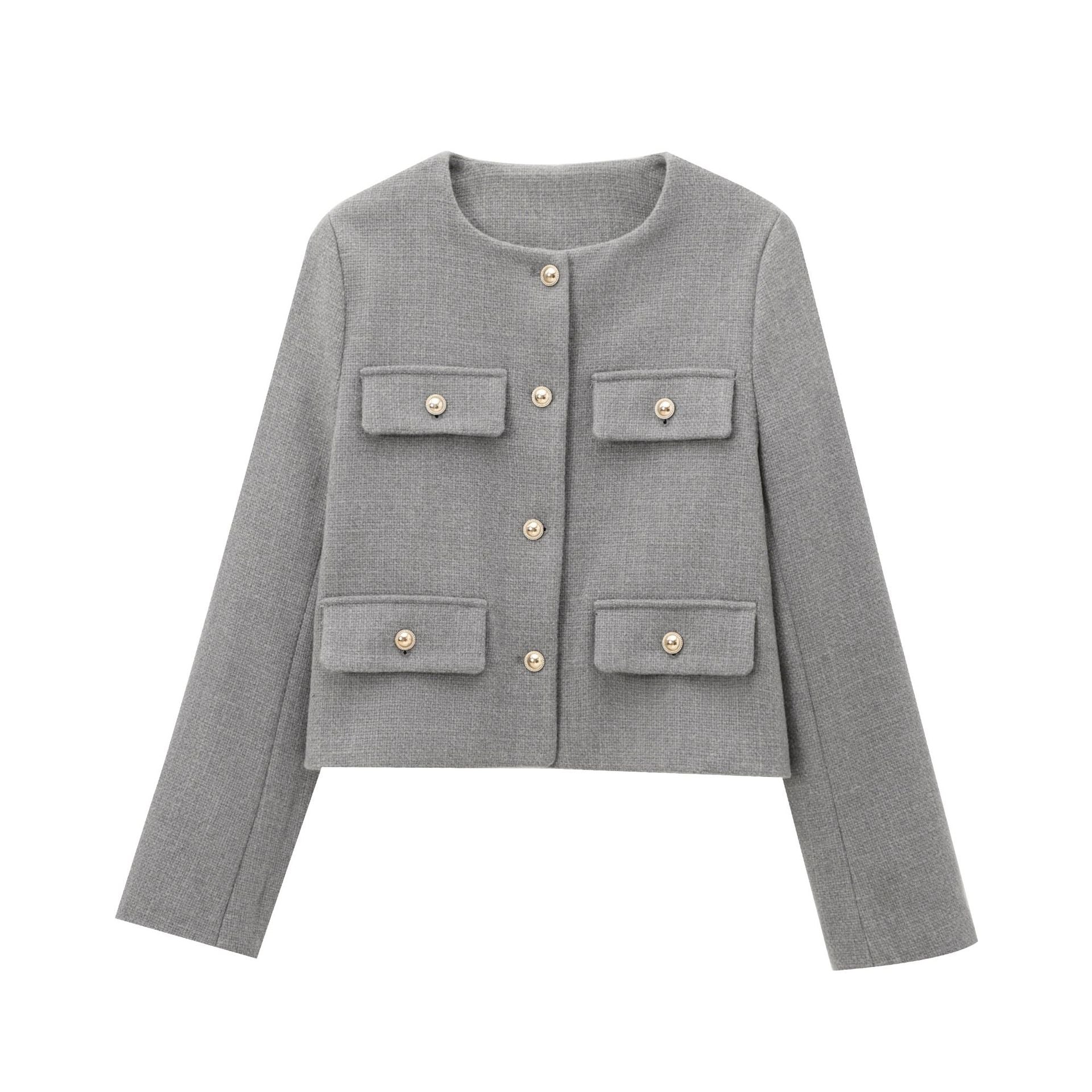 Multicolor Slim Fit Round Neck Casual Blazer For Women