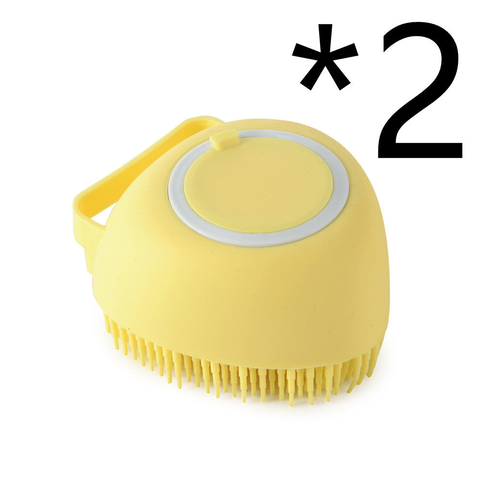 Silicone Dog Bath Massage Gloves With Shampoo Dispenser