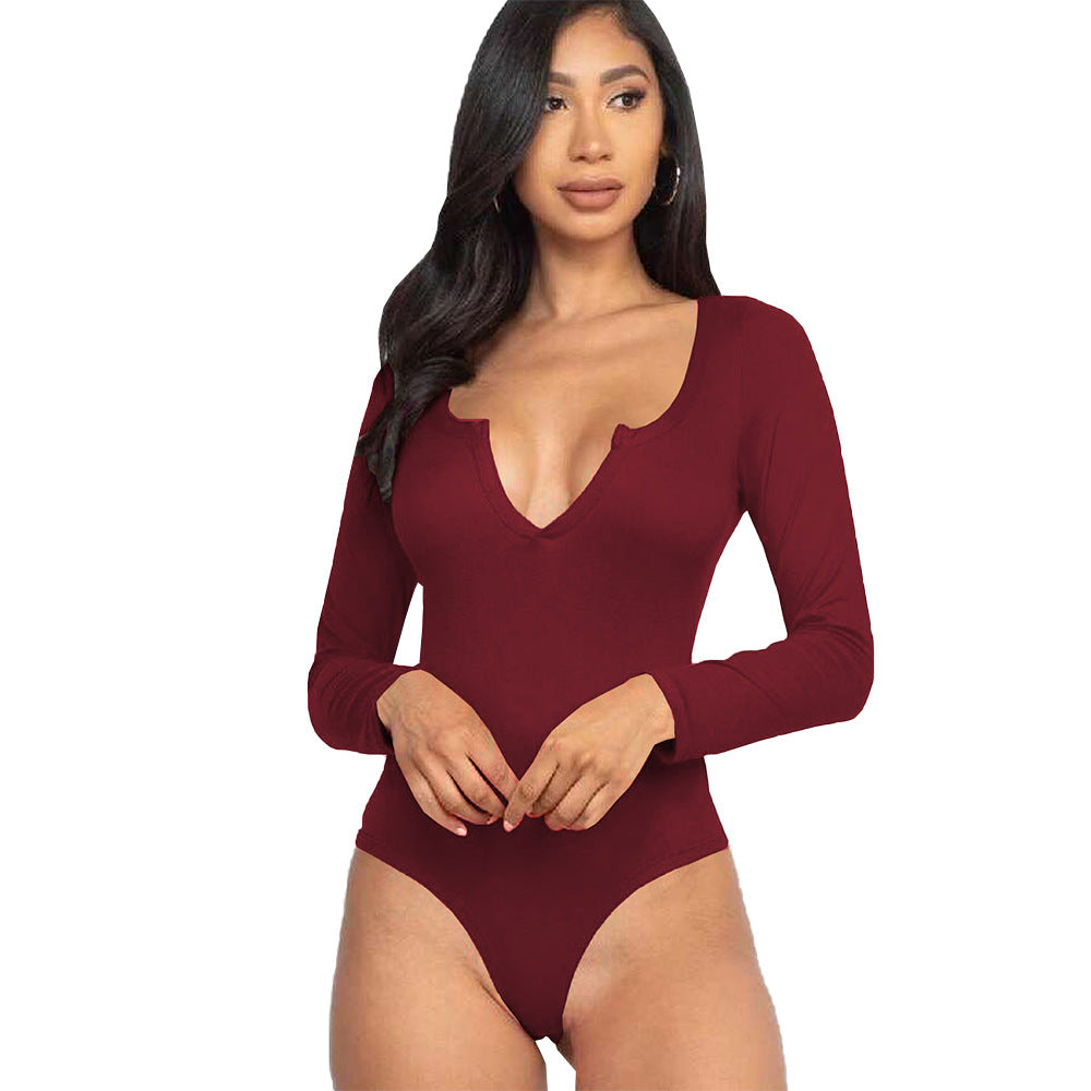 Minimalist Slim Fit Jumpsuit With Three Quarter Tapered Pants