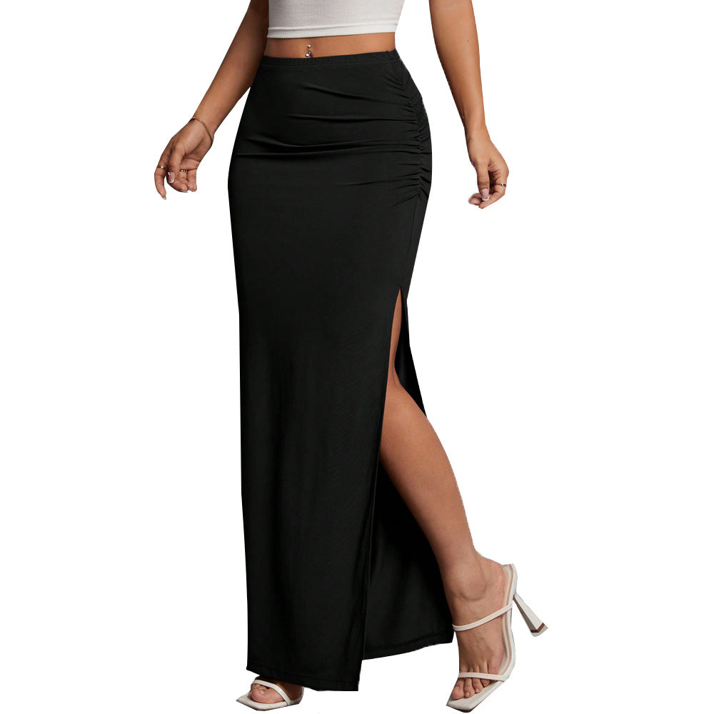 Minimalist High Waisted Wrap Pencil Skirt For Commuter Style