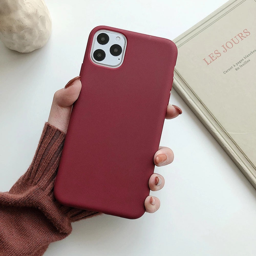 Frosted Soft TPU Simple Protective Case For iPhone Models