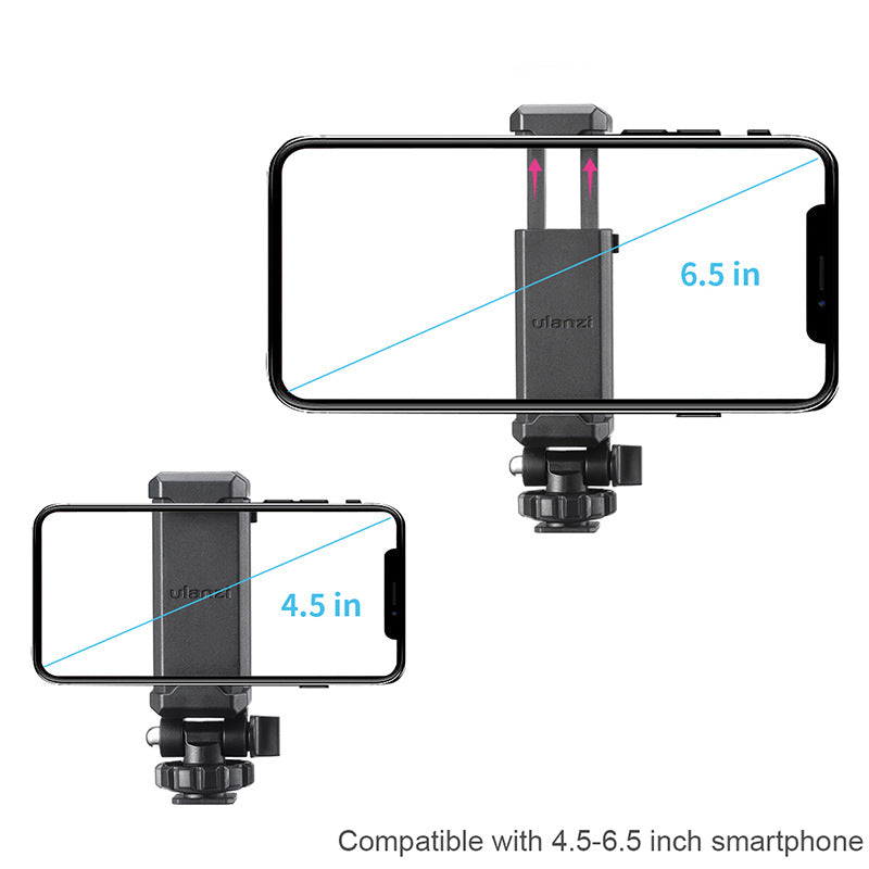 ULANZI ST?06 Adjustable Hot Shoe Phone Mount For Cameras And Tripods