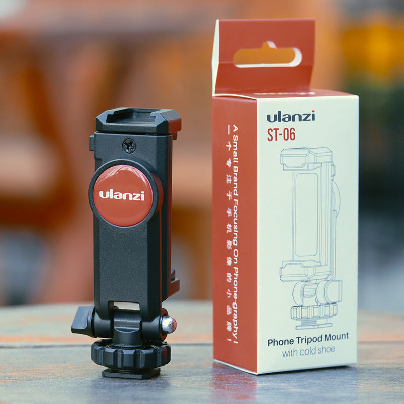 ULANZI ST?06 Adjustable Hot Shoe Phone Mount For Cameras And Tripods