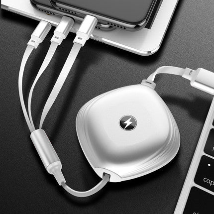 Three In One Telescopic Fast Charging Cable With Adjustable Length