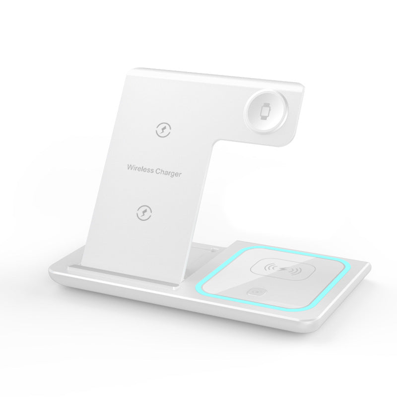 Foldable Three?in?One Wireless Charger With Ambient Lighting And Dual Coils