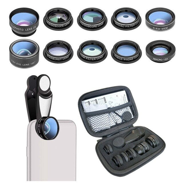 10?In?1 Mobile Lens Kit With Fisheye, Macro, Wide And More