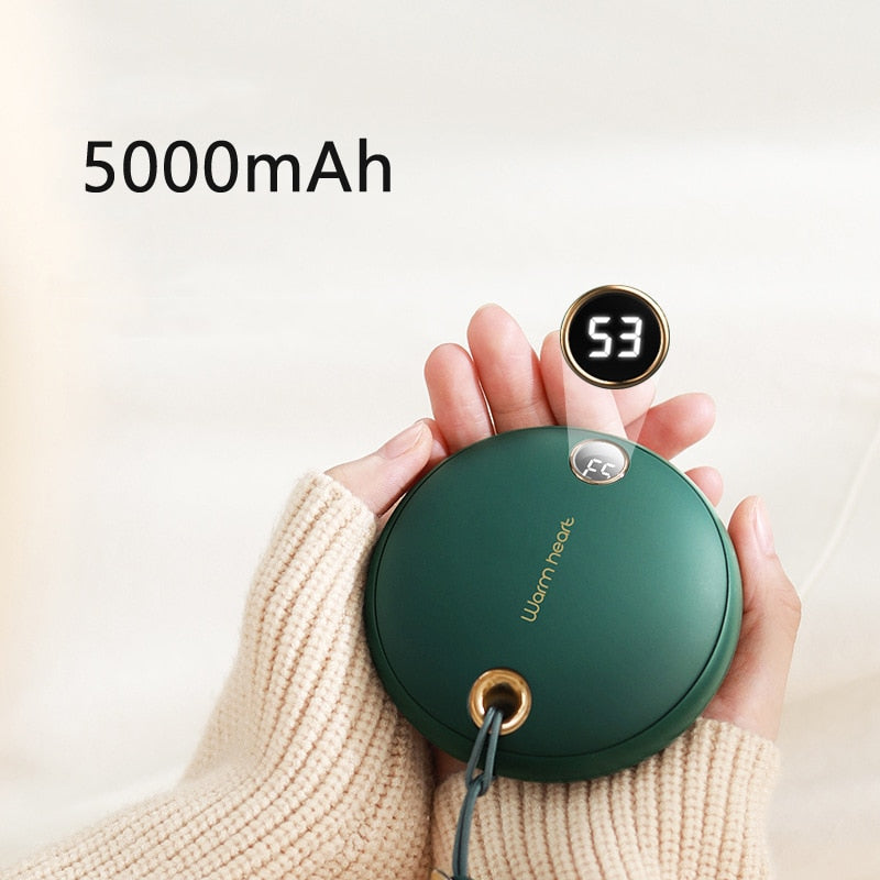 5000mAh Hand Warmer Power Bank With Digital Display And 45–55°C Heating