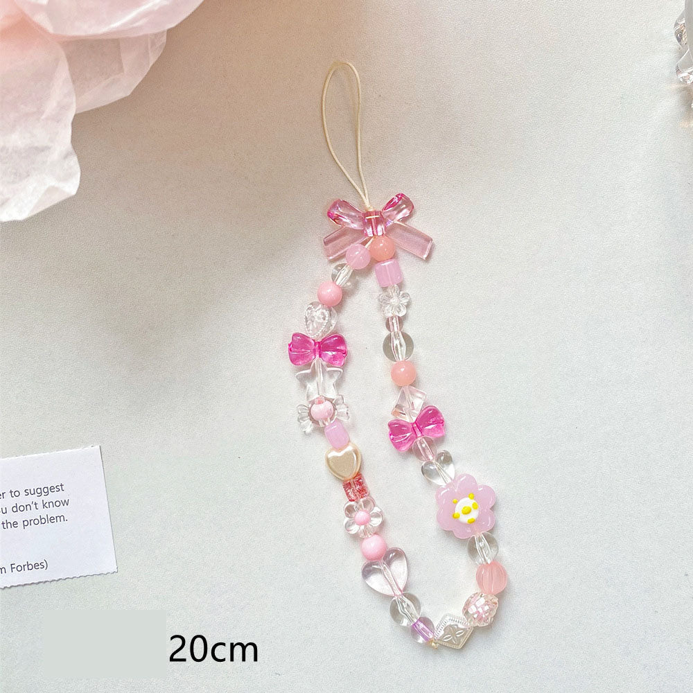 Colorful Beaded Flower Phone Lanyard Strap For Everyday Carry