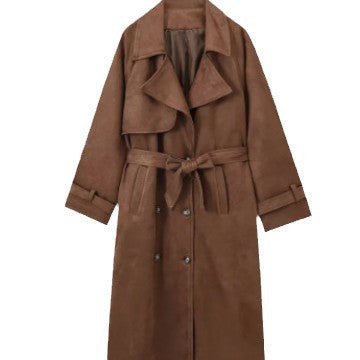 Double-Breasted Long Wool Coat With Suit Collar