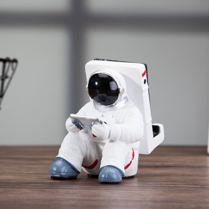 Cute Astronaut Resin Desktop Phone Stand For Students And Home Use