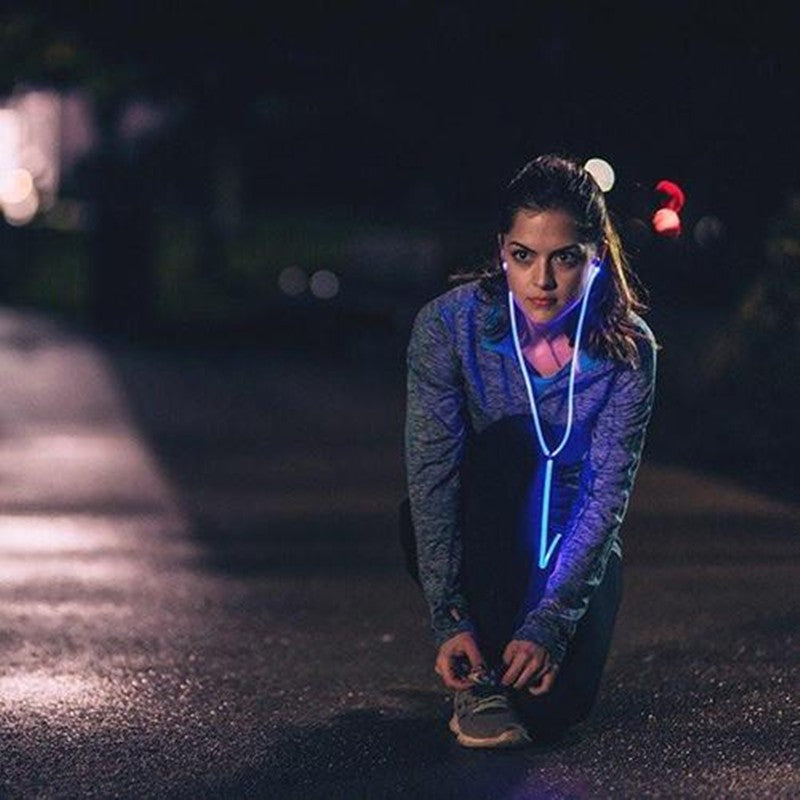 LED Light Up Music Reactive Earphones With Microphone Control