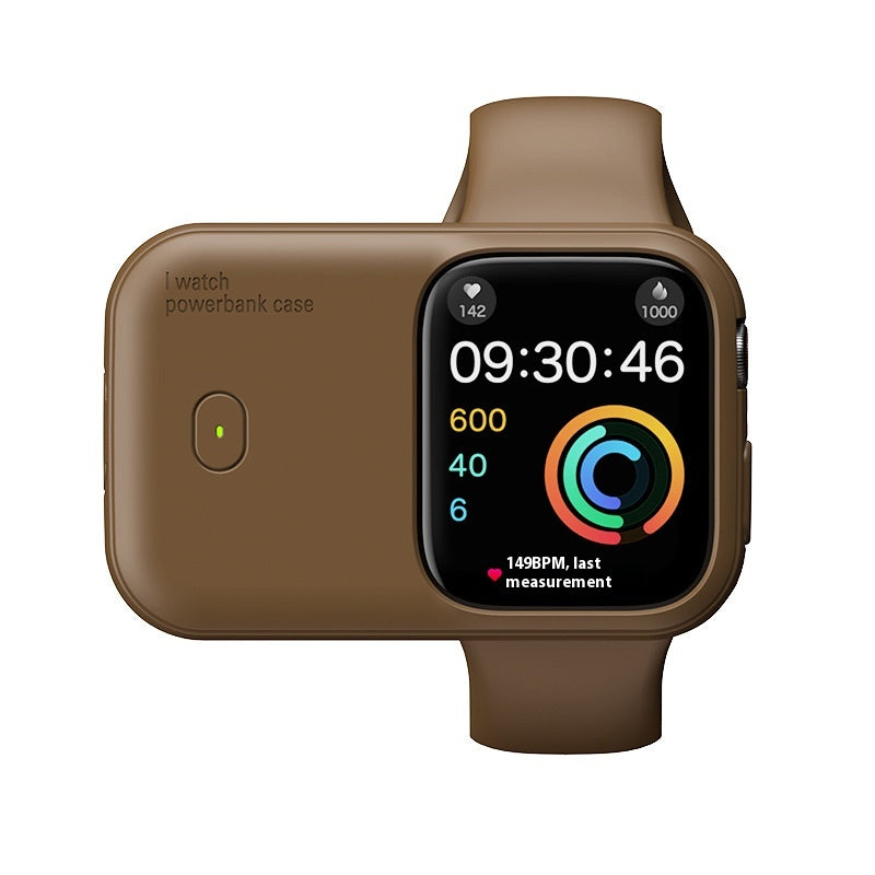 1200mAh Apple Watch Portable Wireless Charging Case With Silicone Cover