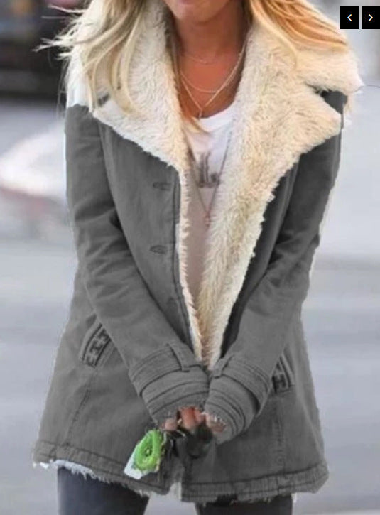 Women's Cozy Fleece Cotton-Padded Jacket With Multiple Color Options