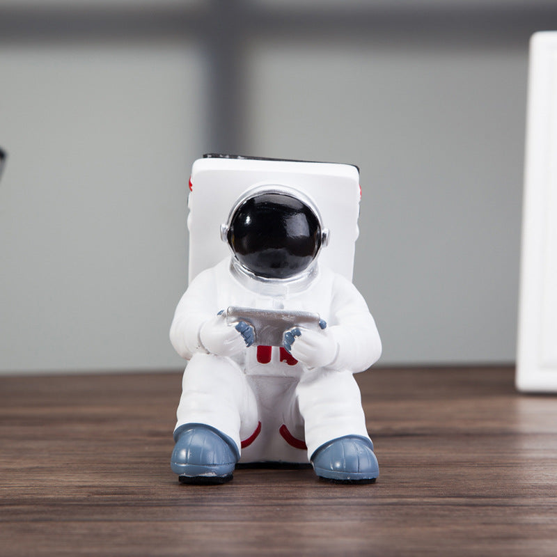 Cute Astronaut Resin Desktop Phone Stand For Students And Home Use
