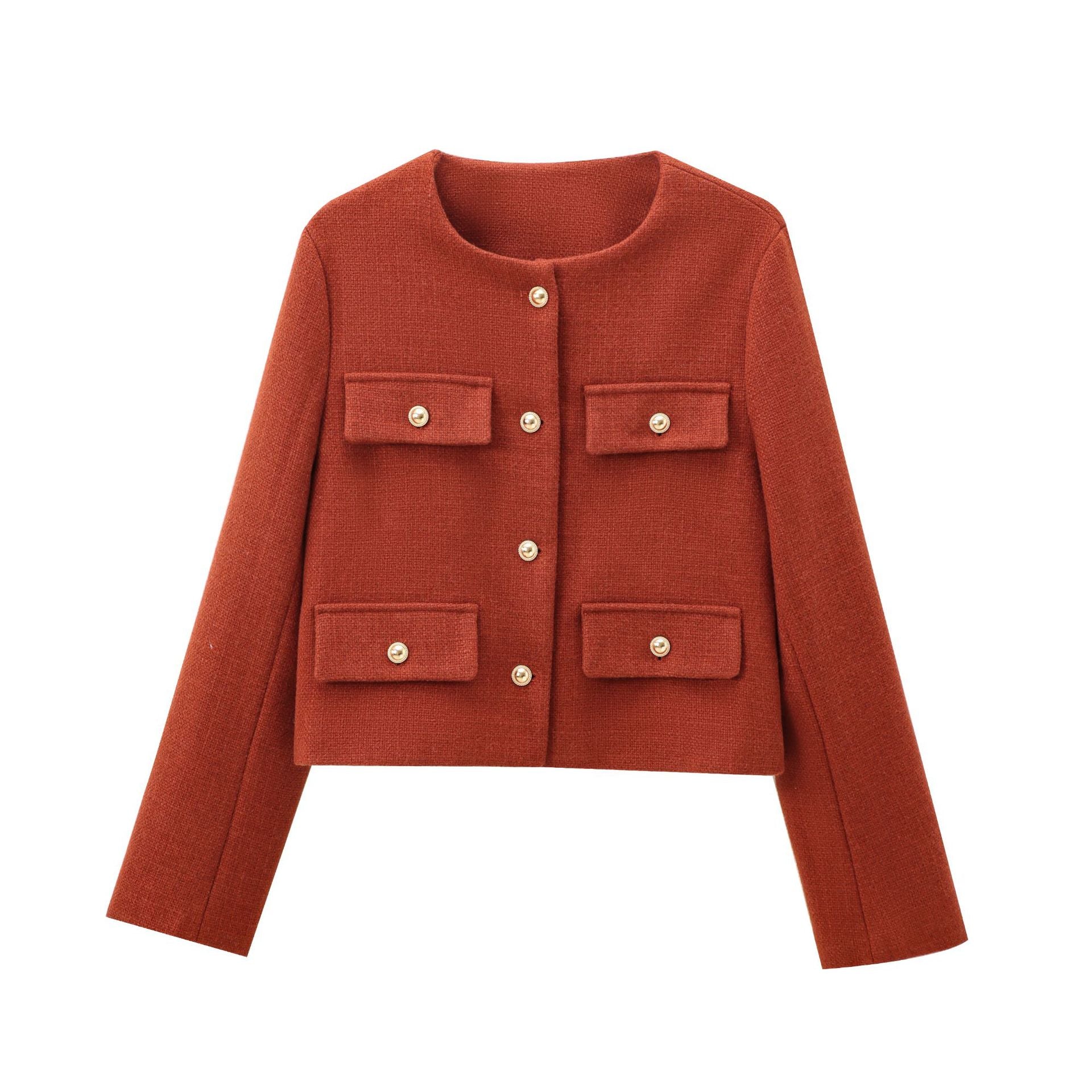 Multicolor Slim Fit Round Neck Casual Blazer For Women