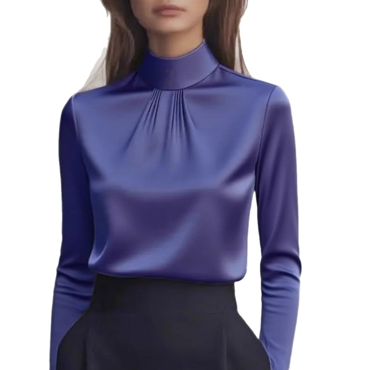 Women's Elegant Solid-Color Long-Sleeve Shirt For Everyday Outfits