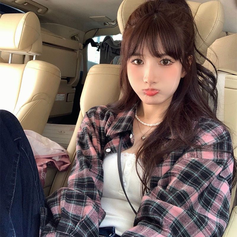 Casual Plaid Long Sleeve Lightweight Retro Style Short Jacket