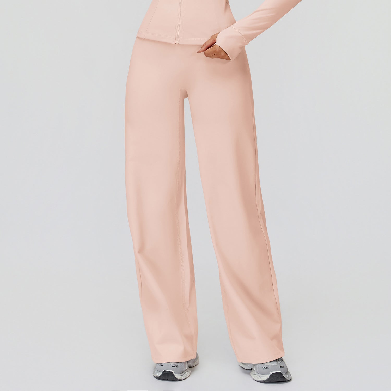 Wide Leg Fleece Lined High Waist Trousers For Cold Days