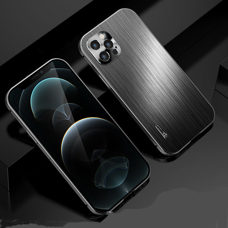 Metal Brushed Magnetic Shock?Resistant Full Cover Phone Case