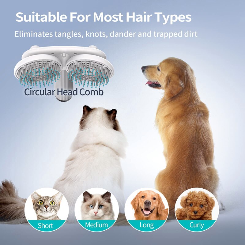 Double Headed Self Cleaning Slicker Brush With Negative Ions