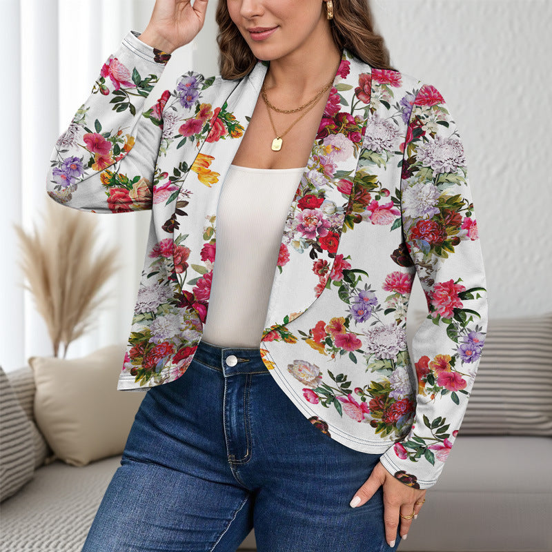 Versatile Embossed Long Sleeve Jacket For Women