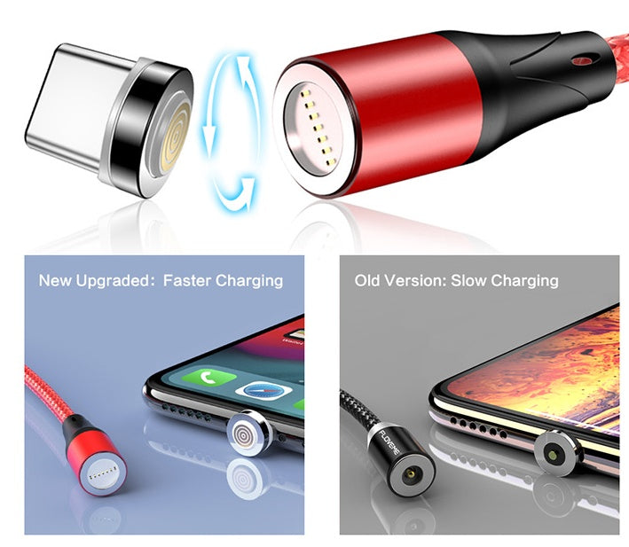 Magnetic Fast Charging Cable With LED Indicator For Multiple Devices
