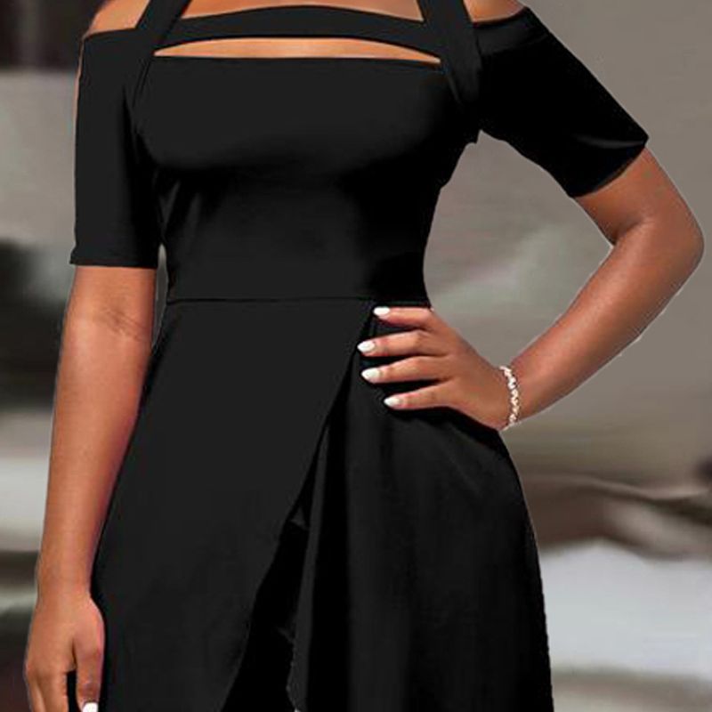 Off Shoulder Wide Leg Jumpsuit With Elegant Three Quarter Sleeves