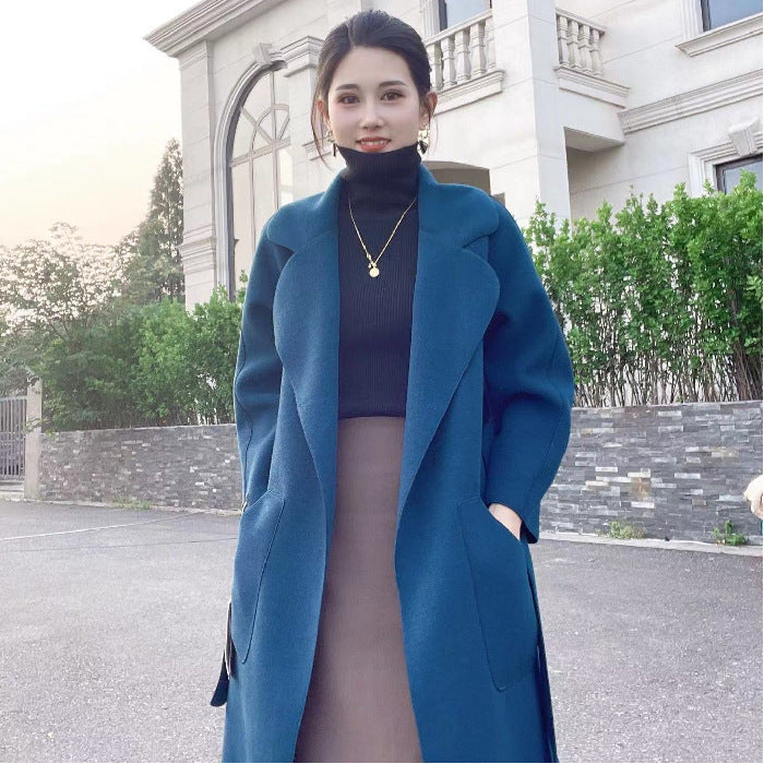 Stand-Collar Mid-Length Thick Fleece Coat For Women