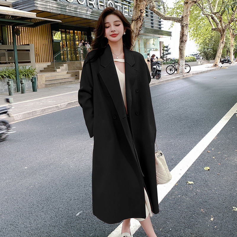 Double-Faced Chenille Cashmere-Style Coat For Women In Cooler Seasons