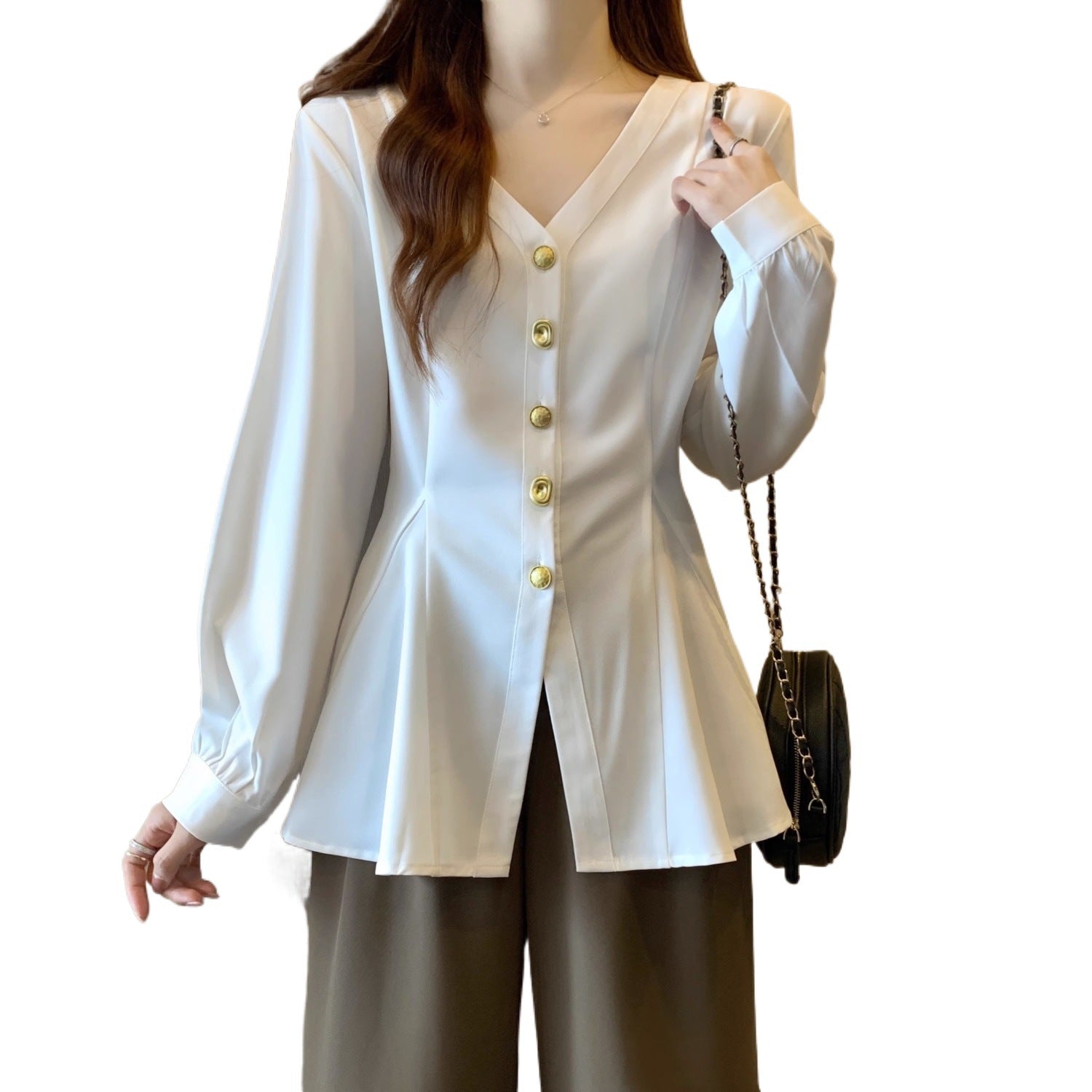 Women's Elegant Mulberry Silk Button-Down Sleeveless Commuter Shirt