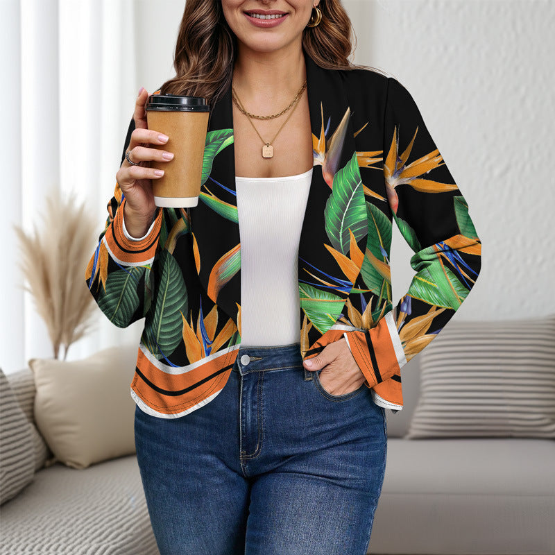 Versatile Embossed Long Sleeve Jacket For Women