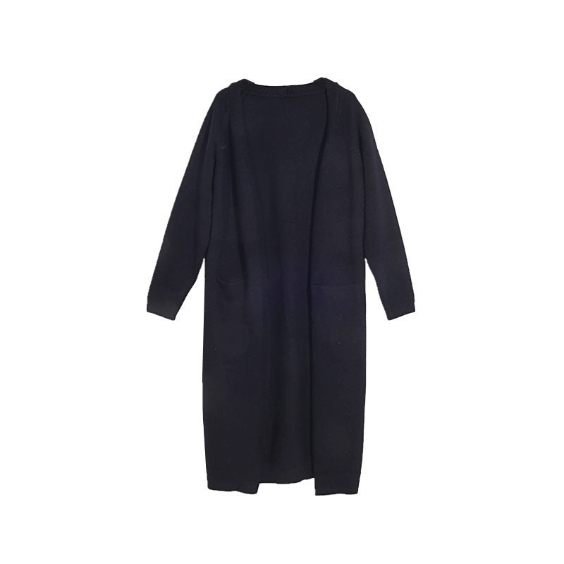 Long Loose Thick Knit Cardigan Coat For Women