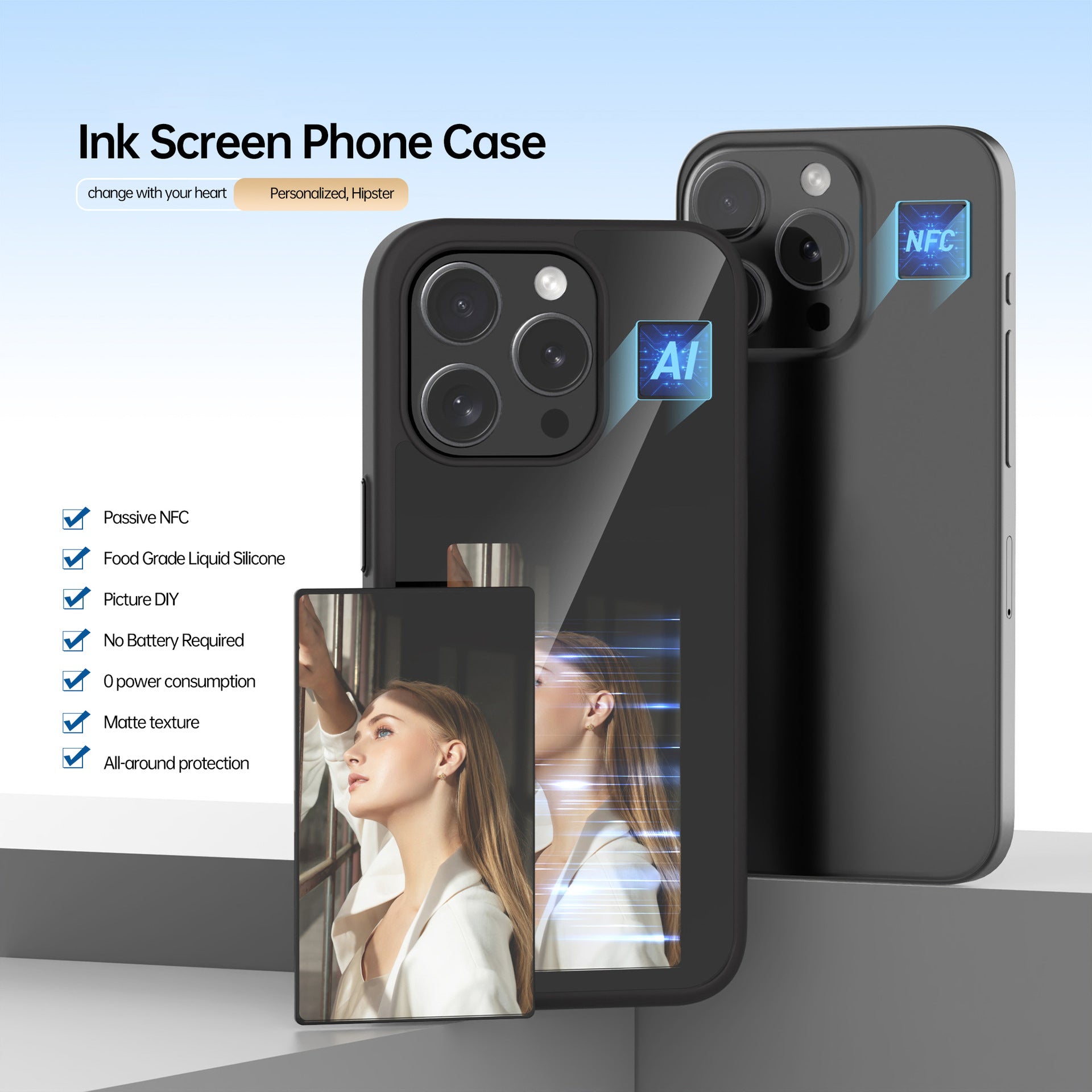E Ink Style Mirror Phone Case With Protective Features