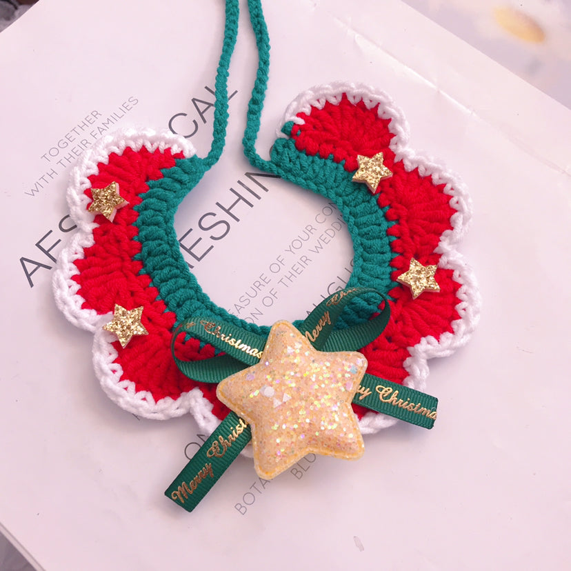 Hand Woven Wool Pet Collar For Festive Occasions