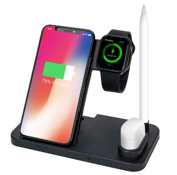 Foldable 4?in?1 Wireless Charging Dock For Phone Watch Earbuds Pencil