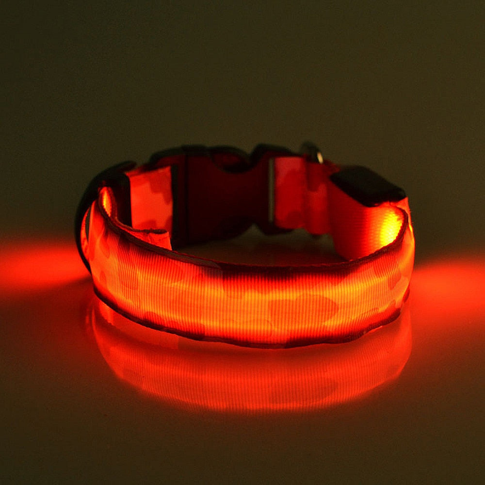 Camouflage Luminous Dog Collar For Night Safety