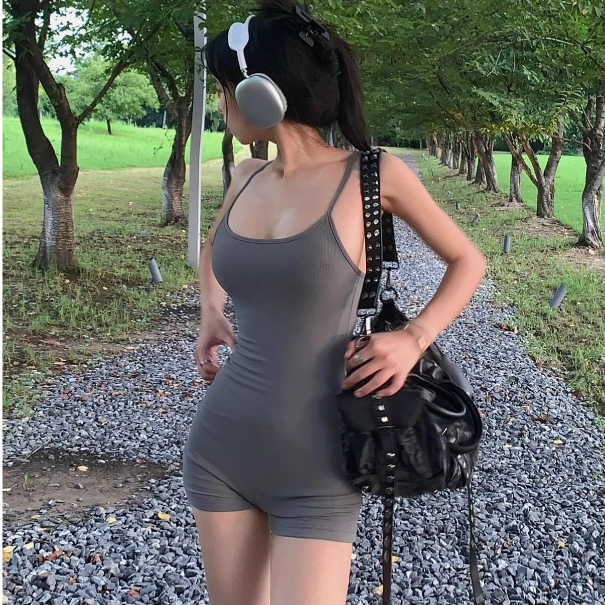 Slim Fit Summer One Piece Shorts With Detachable Waist Strap