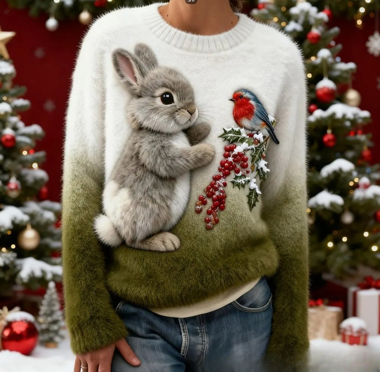 Christmas Pattern Flannel Hoodie With Loose Fit And Soft Warm Fabric