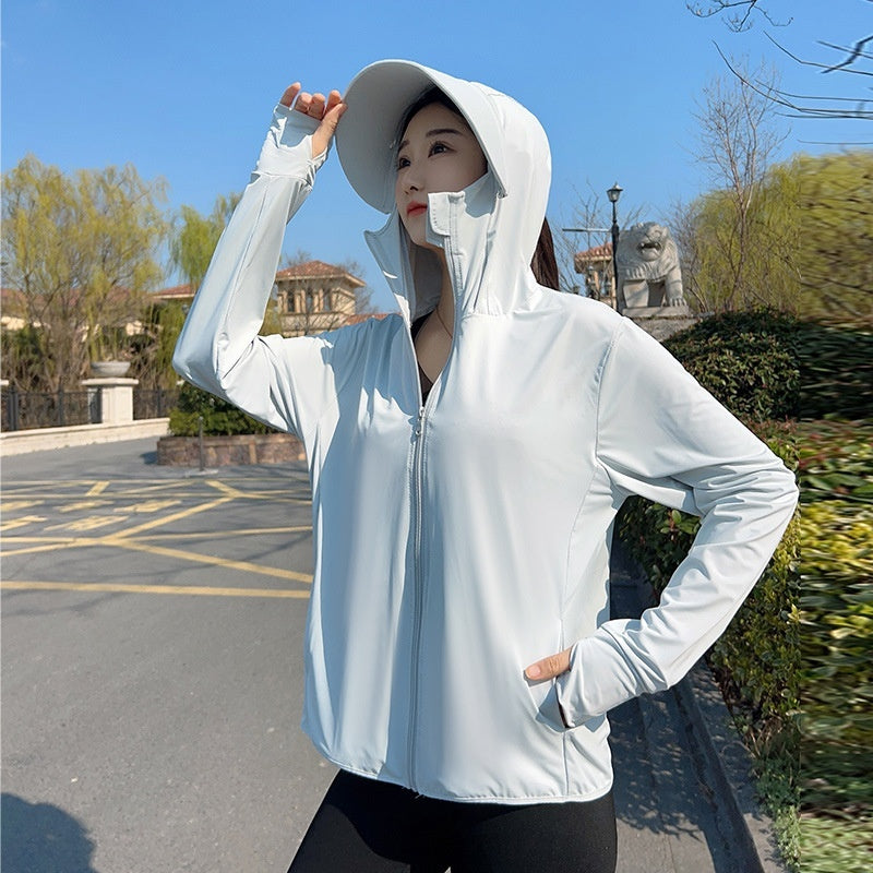 Lightweight Ice Silk Sun Protection Jacket With Wide Brim