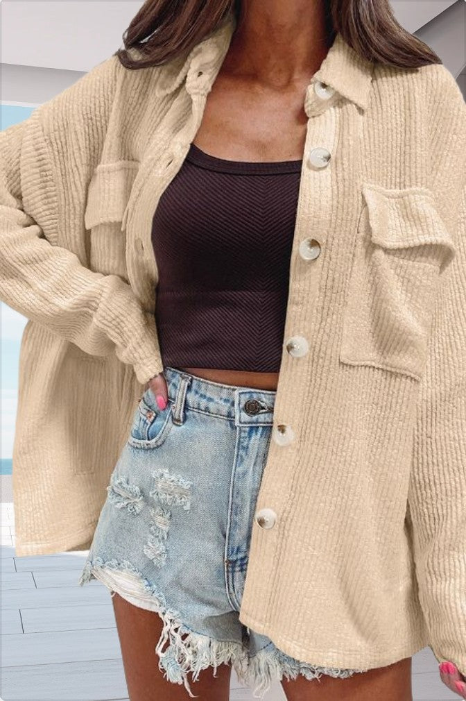 Classic Solid Color Long Sleeve Blouse Jacket For Women