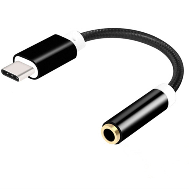 Type C To 3.5mm Audio Adapter Cable With Nylon Weave