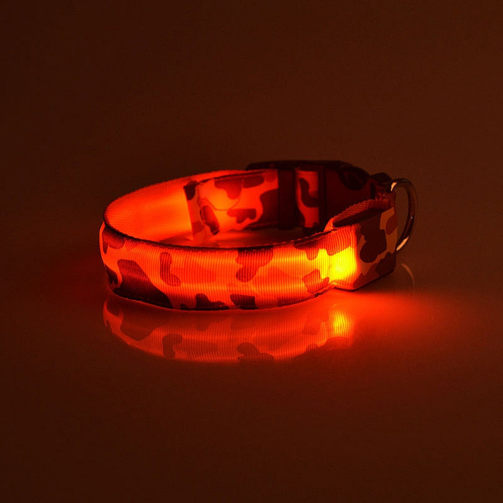 Camouflage Luminous Dog Collar For Night Safety