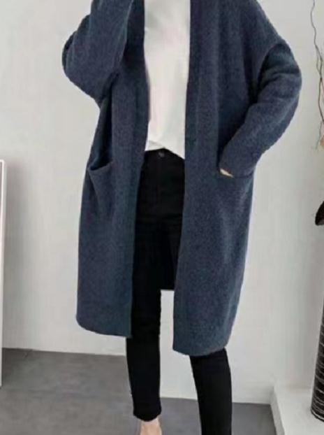 Long Loose Thick Knit Cardigan Coat For Women