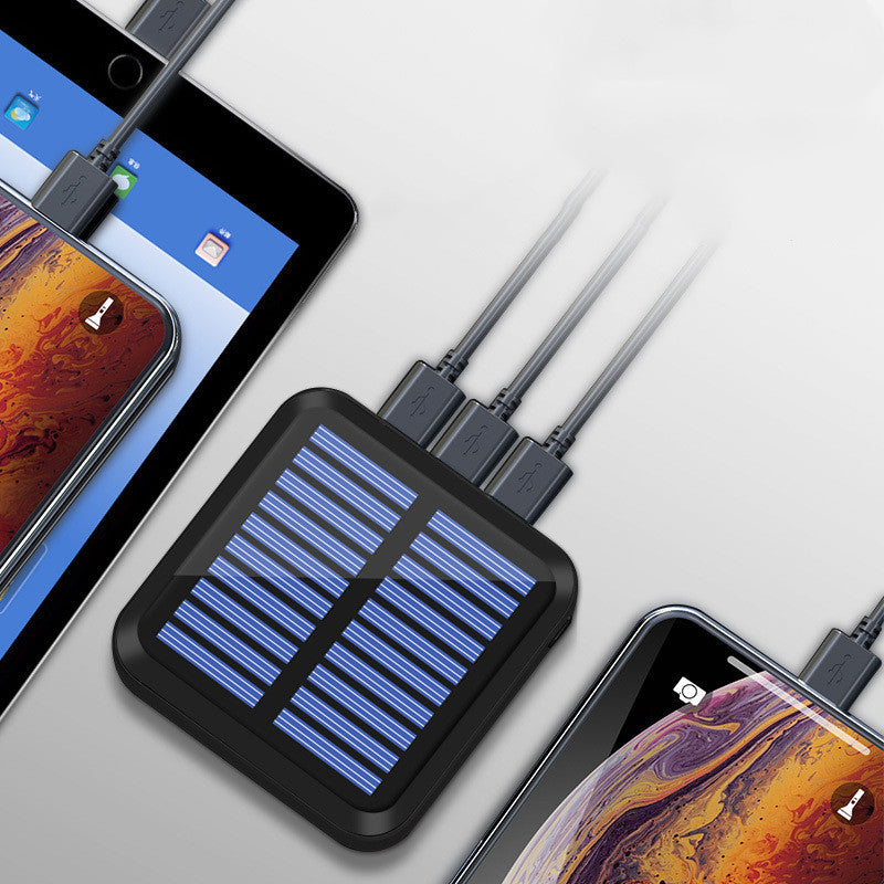 10000mAh Mini Solar Power Bank With LED Display And Triple USB Output